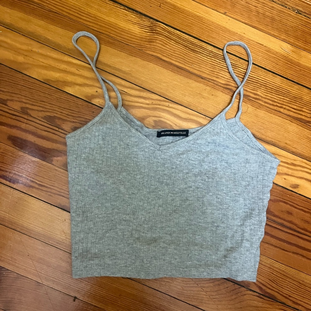 Brandy Melville Gray Ribbed Camisole